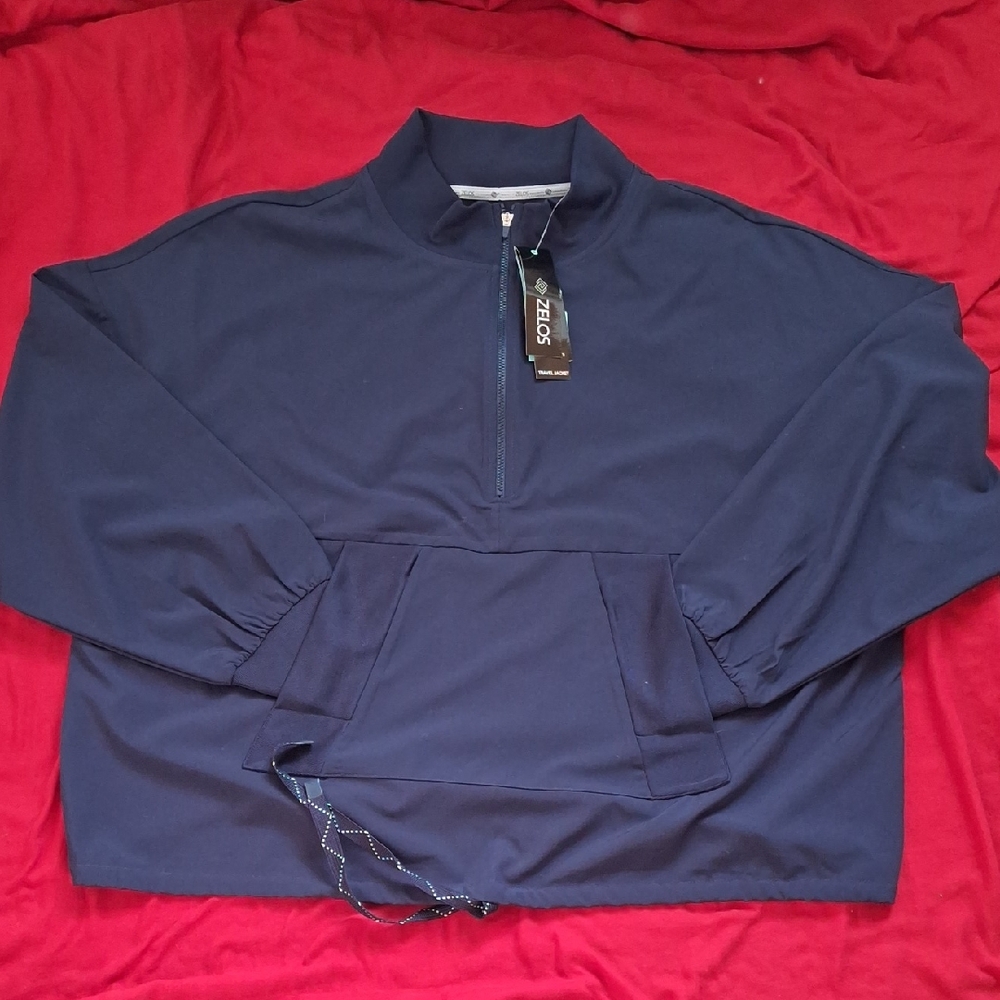 ZELOS Dark Blue Quarter-Zip Jacket
